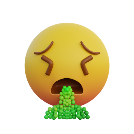 Emoticon expression throw up  3D Emoji