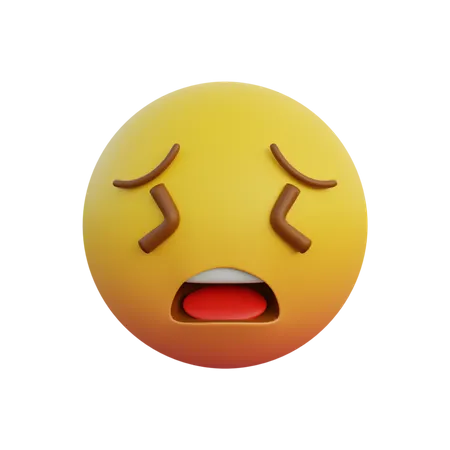 Emoticon expression very persevering face  3D Emoji