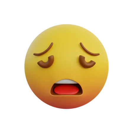 Emoticon expression weary face  3D Emoji