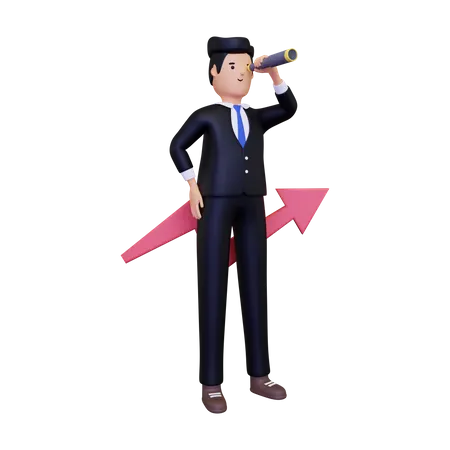Employee finding business opportunity  3D Illustration