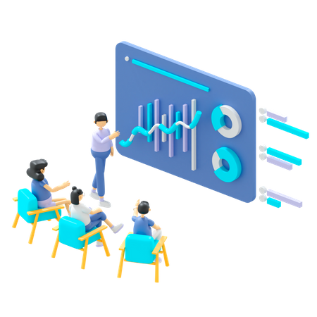 Pessoa de negócios fazendo apresentação  3D Illustration