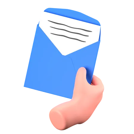 Main tenant l'enveloppe  3D Icon