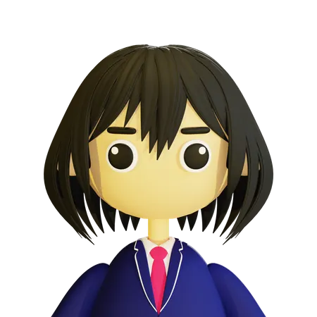 Estudante Feminina  3D Illustration