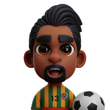 ETHIOPIA PLAYER WITH BALL  3D Icon