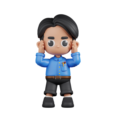 Professeur étourdi  3D Illustration