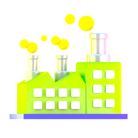 Factory Pollution  3D Icon