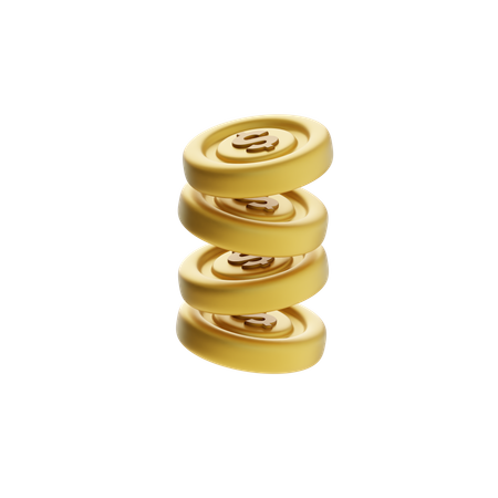 Falling and Stacking Coins  3D Icon