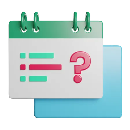 FAQ Zeitplan  3D Icon