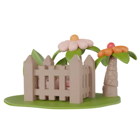 Farm Fence  3D Icon