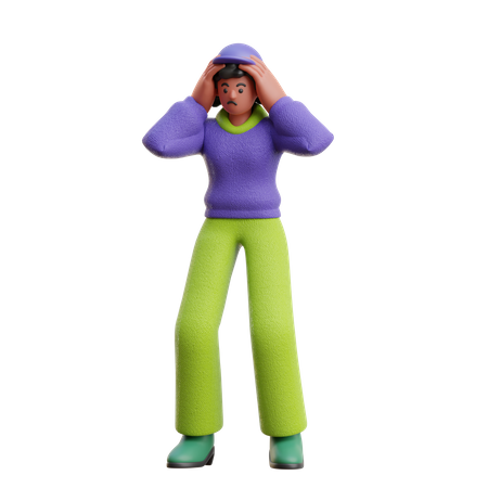 Female Dizzy  3D Illustration