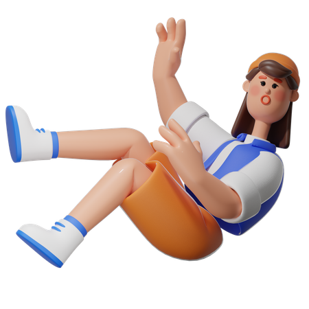 Les femmes tombent  3D Illustration