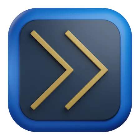 Flèche double chevron vers la droite  3D Icon
