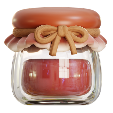Geléia de morango em pote  3D Icon