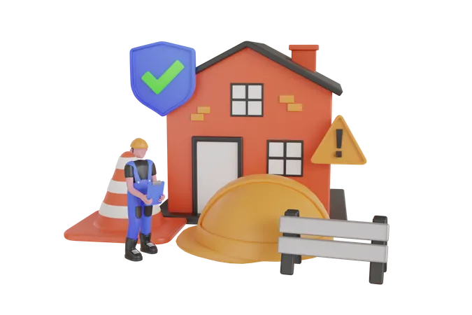 Gestão de edifícios  3D Illustration