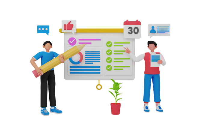 Gerenciamento de tarefas  3D Illustration