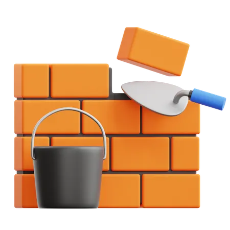 Gesso de parede de tijolos  3D Icon