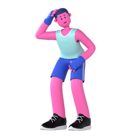 Ginásio cansado  3D Illustration