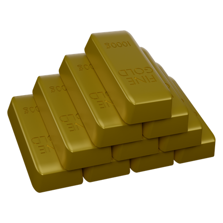 Gold Bricks  3D Icon