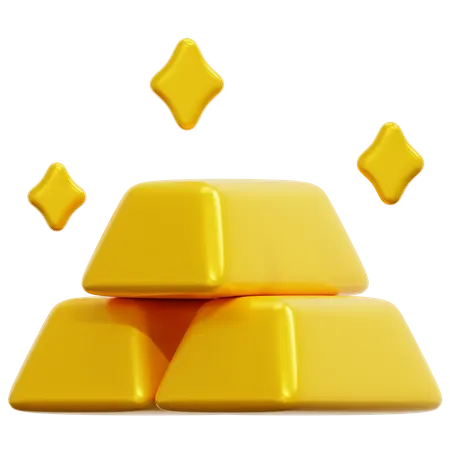 Gold Bricks  3D Icon