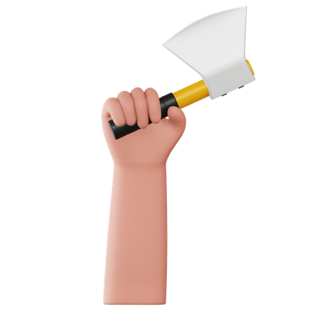 Main tenant la hache  3D Icon