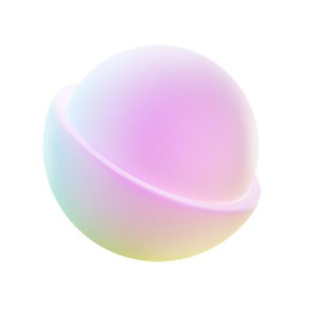 Half Round Abstract Shape  3D Icon