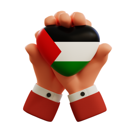 Hand Holding Palest Heart  3D Icon