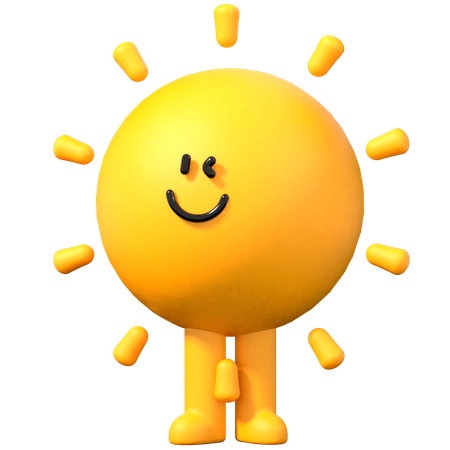 Happy Sun  3D Illustration