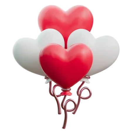 Heart Baloons  3D Icon