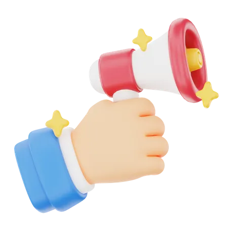 Holding A Megaphone Hand Gesture  3D Icon