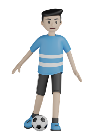Homem jogando futebol  3D Illustration