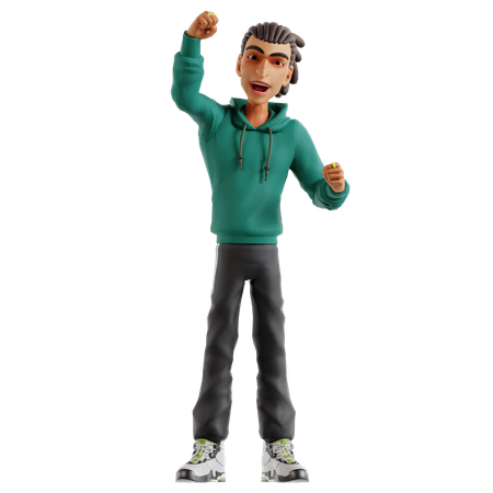 Homem posando para ataque  3D Illustration