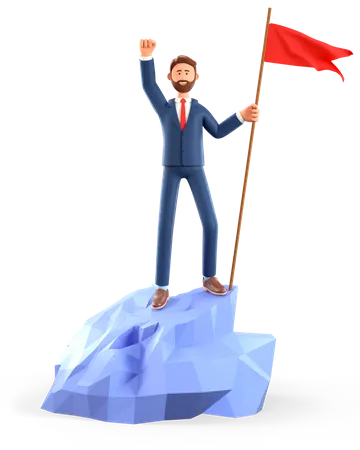 Homme d'affaires réalisant une vision d'entreprise  3D Illustration