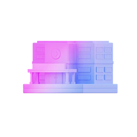 Hospital  3D Illustration