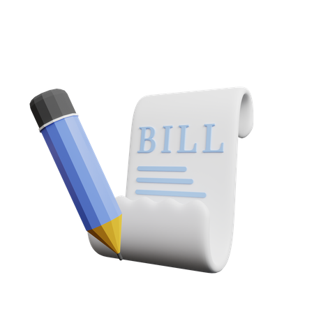 Invoice Making  3D Illustration