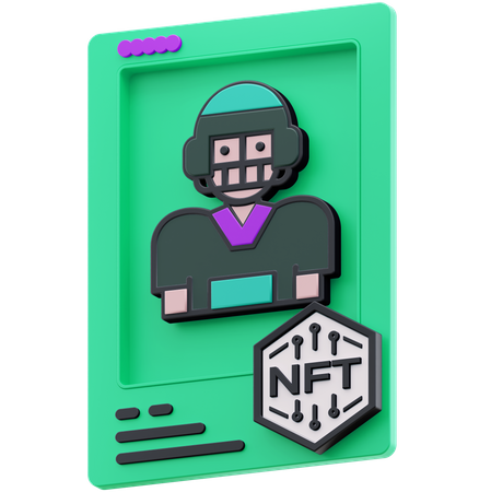 Jogador de futebol americano nft  3D Illustration