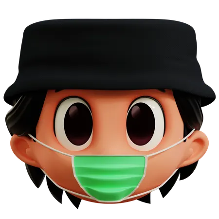 Le garçon a la grippe emoji  3D Icon