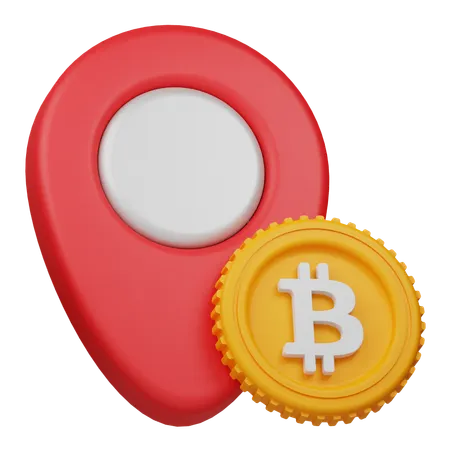 Localização do bitcoin  3D Icon