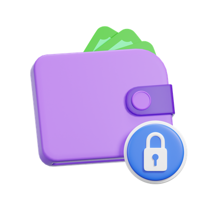 Lock Wallet  3D Icon