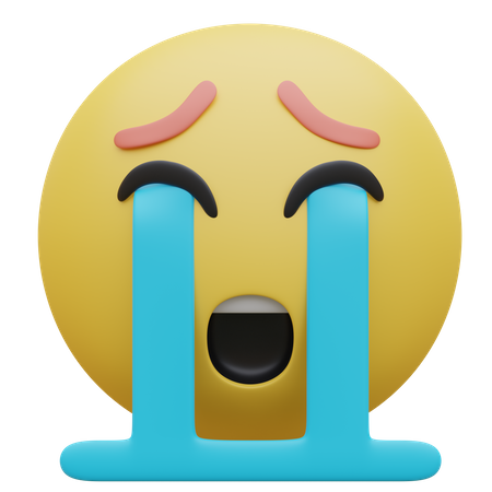 Loudly Crying Face  3D Icon