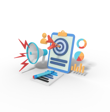 Marketing Target  3D Illustration