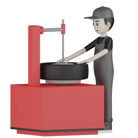 Mechanic Balancing Wheel  3D Illustration
