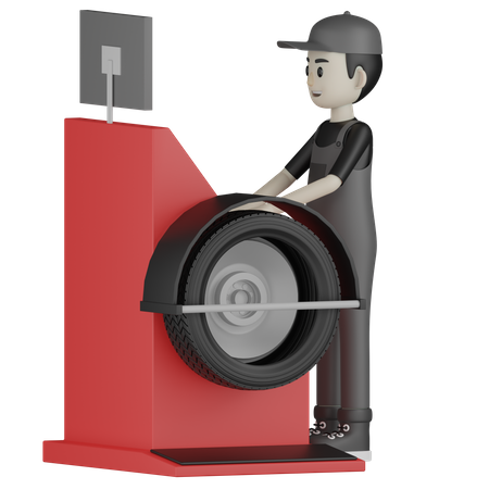 Mechanic Balancing Wheel  3D Illustration