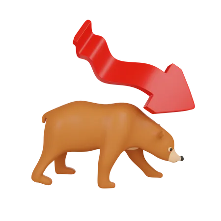 Mercado bajista  3D Icon