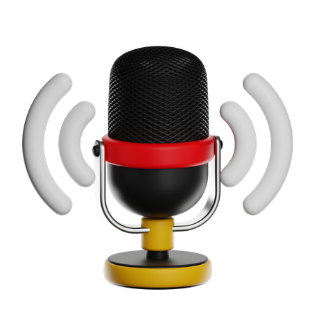 Microphone avec signal sans fil  3D Icon