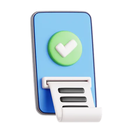 Mobile Receipt  3D Icon