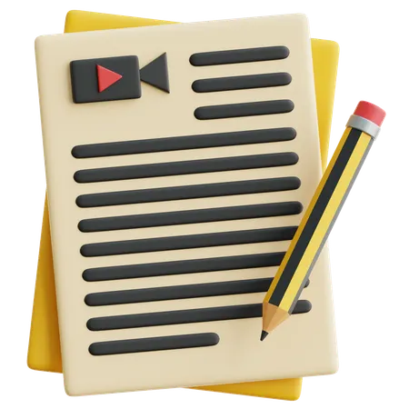 映画の脚本  3D Icon