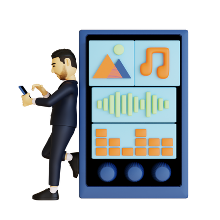 Music Player App  3D Illustration