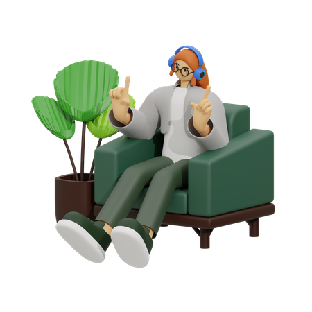 Music Room  3D Illustration