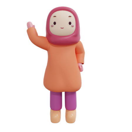 Muslim Girl  3D Illustration