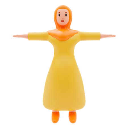 Muslim Girl  3D Illustration